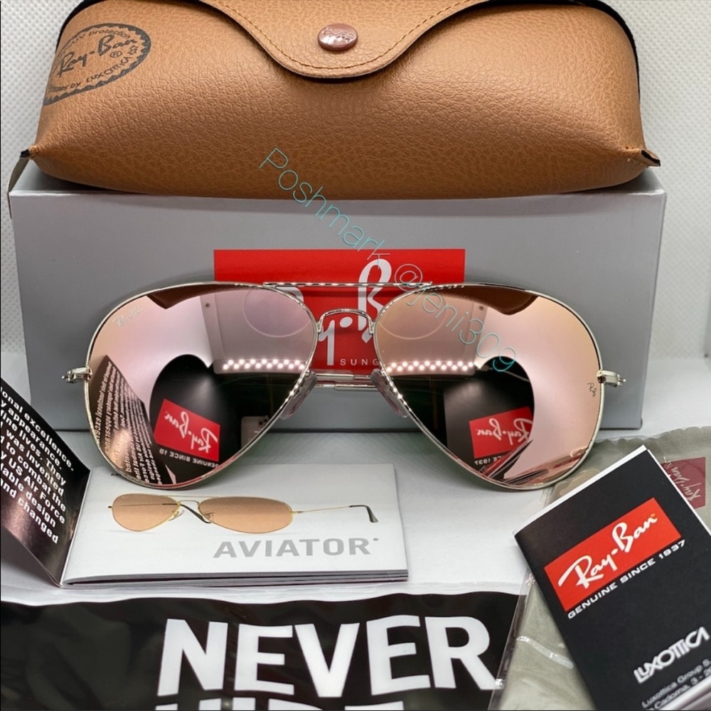 PINK Rose/ SILVER frame RayBan Original Aviator